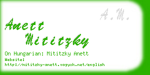 anett mititzky business card